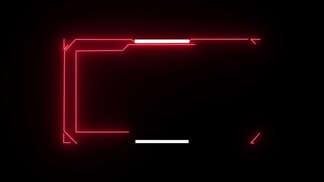 Neon live streaming frame animation. Streaming Frame Border animated neon overlay frame for live streaming and gaming templates.4k