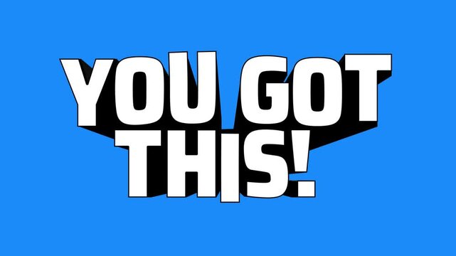 A motivational video featuring a bold message on a blue background