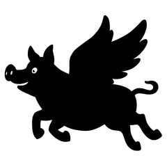 Fototapeta premium Pig SVG, Pig Silhouette Vector, Pig Clipart, animal silhouette, 