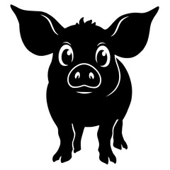 Fototapeta premium Pig SVG, Pig Silhouette Vector, Pig Clipart, animal silhouette, 