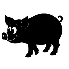 Fototapeta premium Pig SVG, Pig Silhouette Vector, Pig Clipart, animal silhouette, 