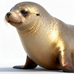 Naklejka premium Golden Sea Lion Pup with Smooth Fur