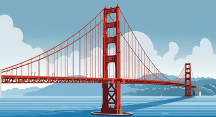 Fototapeta premium Golden Gate Bridge San Francisco California Iconic Landmark