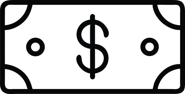 Dont have dolar icon outline vector an white background.eps