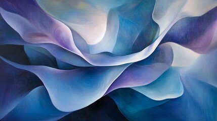 Obraz premium Abstract blue canvas art, swirling forms, gallery wall, peaceful backdrop, home decor