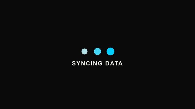 Syncing Data Loading Dots on Black Background