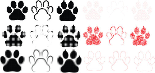Naklejka premium Paw Print Art Collection