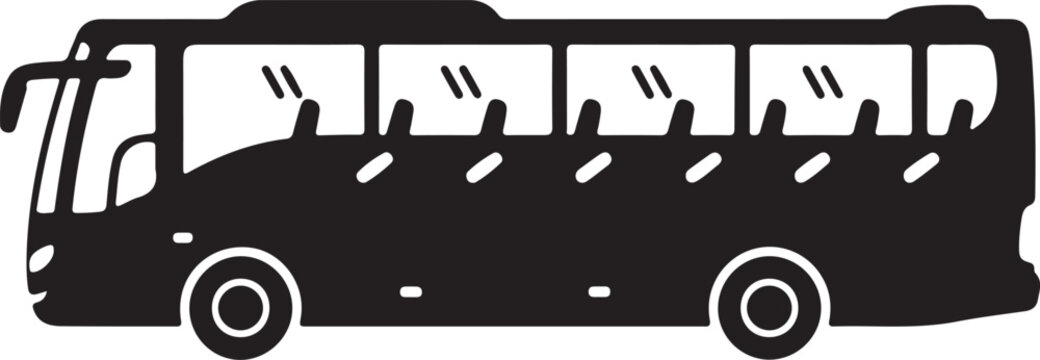 Sleeper bus icon in silhouette.