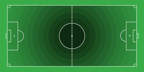 Football fields top view. Soccer grass fields with chalk lines. Green grass field background. Vector Football - Soccer Field. Scheme and marking of the football field, soccer field. © nong