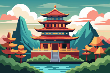 Fototapeta premium chinese pavilion in the garden