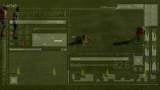 Animation of data processing over diverse football players