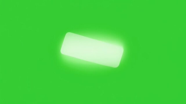 Glowing White Rectangle on Green Screen Background