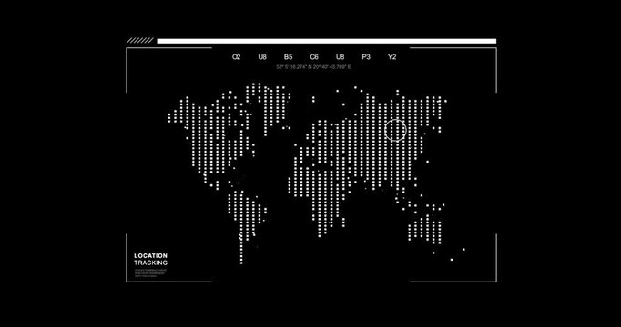 Global location tracking data visualization world map