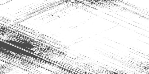 Obraz premium Abstract black ink scratches and streaks on a white background, chaotic minimalism, high contrast, textured brush strokes, modern monochrome art style.