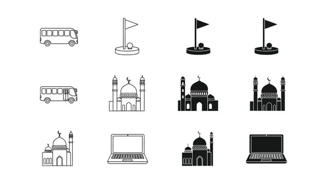 Iconic symbols of islamic culture and modern technology integration