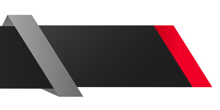 Modern abstract geometric banner with sleek black and red design elements for presentations and branding materials transparent background