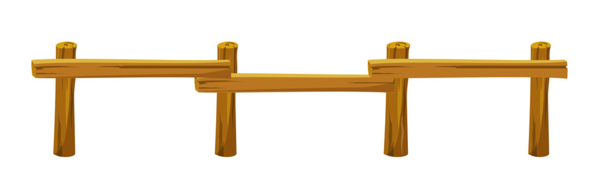 Simple wooden balance beam structure with supporting posts and crossbars ready to use transparent background