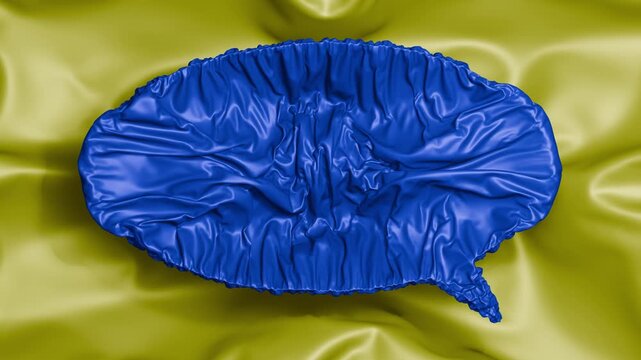 3D deflating comical speech bubble silky ripple fluid background 1