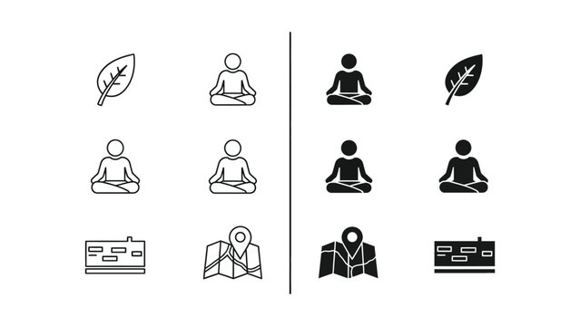 Contrast between traditional and modern lifestyles depicted through icons