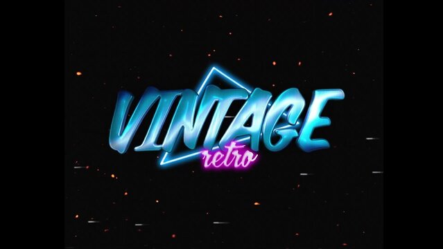 80s Retro Synthwave Neon Text Intro Opener 179 | Cyberpunk VHS Glitch Title Animation & Effects