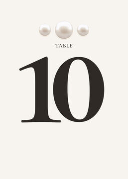 Elegant table number 10 template with minimal luxury style and decorative elements. Ideal for wedding reception, event seating organization, banquet tables and celebration signage.