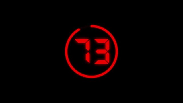 Countdown timer from 80 to 0 seconds real time. Modern flat design of countdown animation isolated on transparent background with alpha channel 80 Seconds Digital Countdown Timer Animation