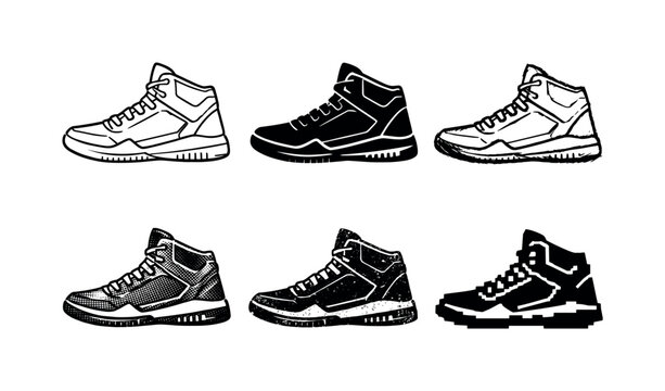 High-top basketball sneaker designed for ankle support and traction on polished court surfaces | Create ONE image containing