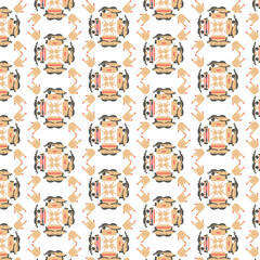 Fototapeta premium Quirky Feminine Rock and Roll Seamless Geometric Pattern
