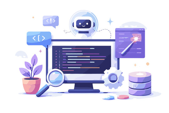 Icon code developer generation vector ai simple illustration tools image