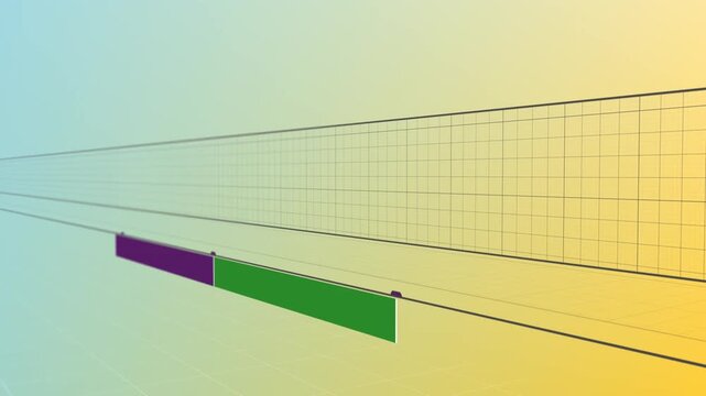 Animation of violet shapes on pink background