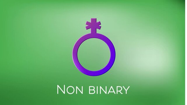 Animation of non binary text over non binary symbol