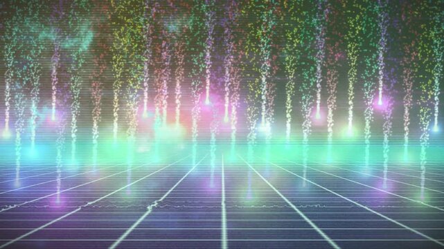 Animation of spots moving over shapes