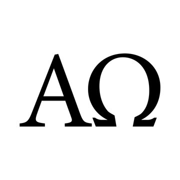 Alpha and Omega logo. AO symbol