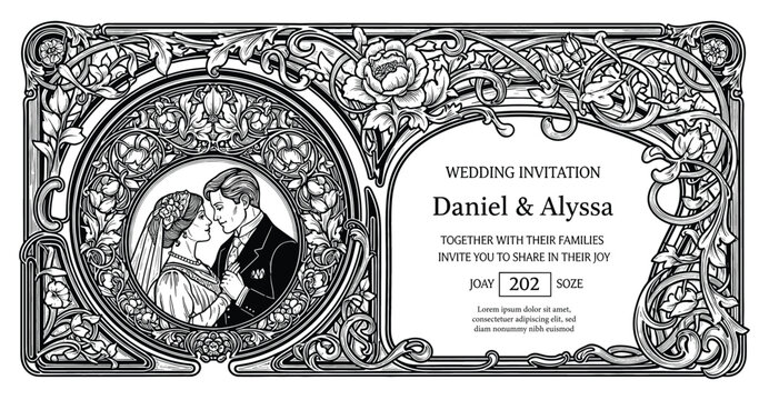 Vintage vector set retro cards. Template greeting card border or party, wedding, invitation