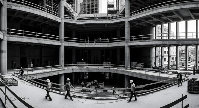 Construction Site in Progress - Modern Building Framework