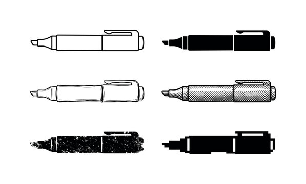 marker pen, arranged as a clean  Variant 1: clean thin outline, no fill, rounded joins, even stroke.
