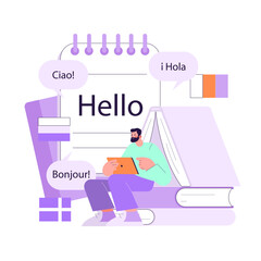 Multilingual Communication Learning Vector Illustration © inspiring.team