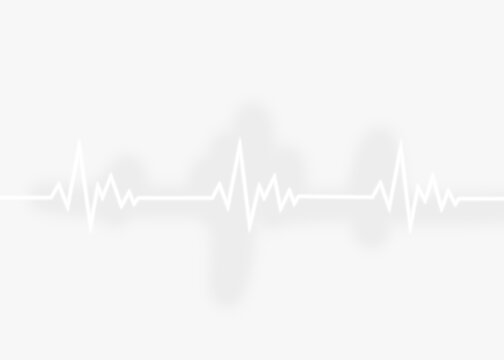 white glowing heartbeat pulse waveform and electrocardiogram rhythm vector showing medical health monitoring signal data visualization for healthcare and cardiology design on transparent 