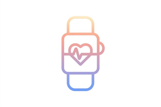 Heart rhythm symbol on smartwatch
