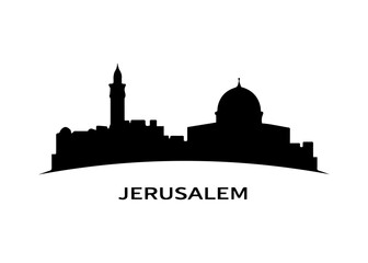 Fototapeta premium Jerusalem city skyline Vector city skyline on a white background