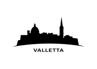 Fototapeta premium Valletta city skyline Vector city skyline on a white background