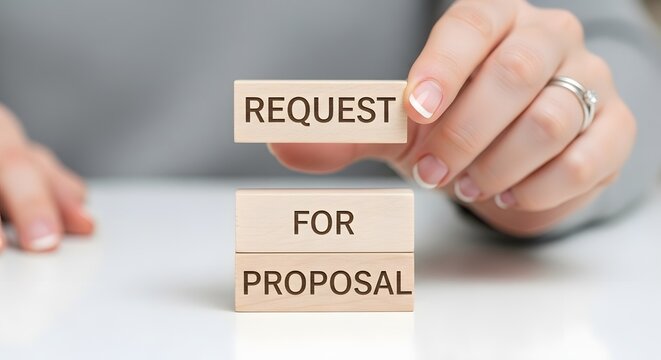 Request for Proposal (RFP) Concept: Wooden Blocks with Text, Business Concept