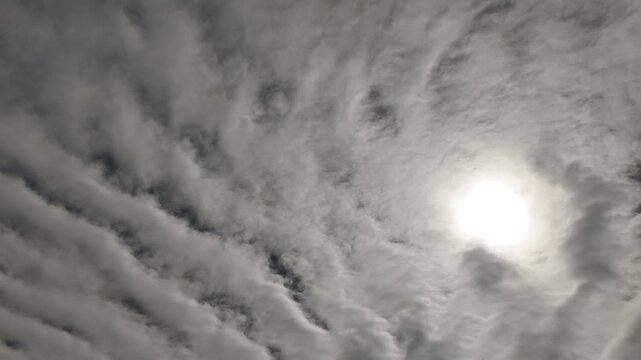 Waving Clouds and Sun Spring Timelapse Video