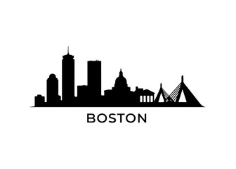 Obraz premium Boston city skyline Vector city skyline on a white background