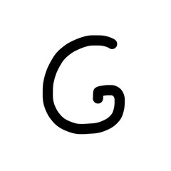 Fototapeta premium Black Capital Letter G Isolated on Transparent Background, Uppercase Alphabet PNG
