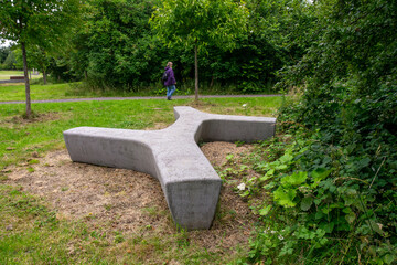 Fototapeta premium The adventure play in Cuningar Loop, located in Rutherglen near Glasgow, Scotland, UK. Is suitable for everyone and is designed to challenge users to explore the freedom of play in an active way. 