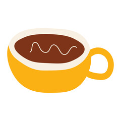Obraz premium Cup of coffee. Minimal illustration with warm color palette and clean shapes. Suitable for cafe design, menu graphics, food projects, and lifestyle visuals 