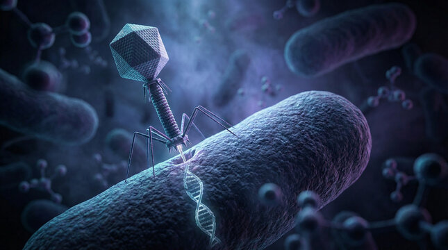 A bug is on a rock with a DNA strand