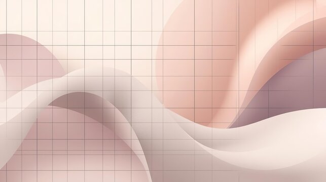 Flowing blush and dusty rose waves drift across a fine grid on a cream background. Soft, feminine, and modern &mdash; a perfect spring 2026 backdrop for beauty, wellness, fashion and lifestyle branding.
