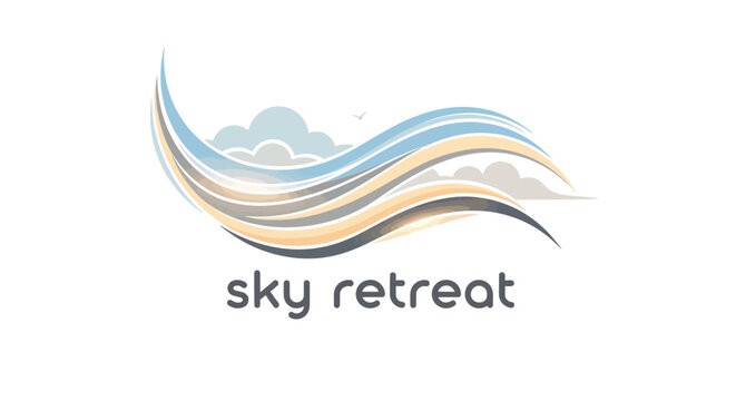 Sky retreat logo with wavy lines.